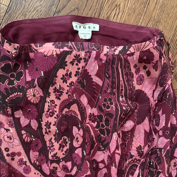 Figue Pink and Burgundy Floral Skirt - Picture 1 of 4